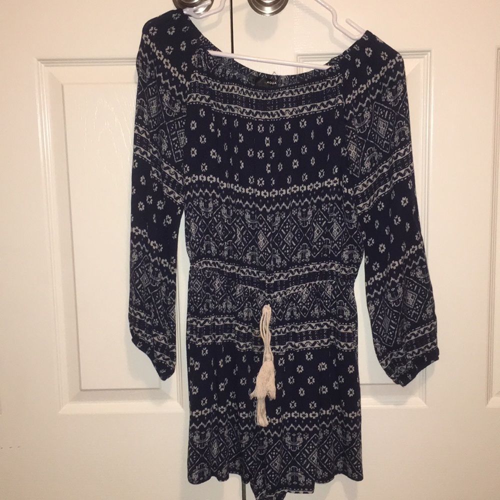 Aqua Off-Shoulder Romper